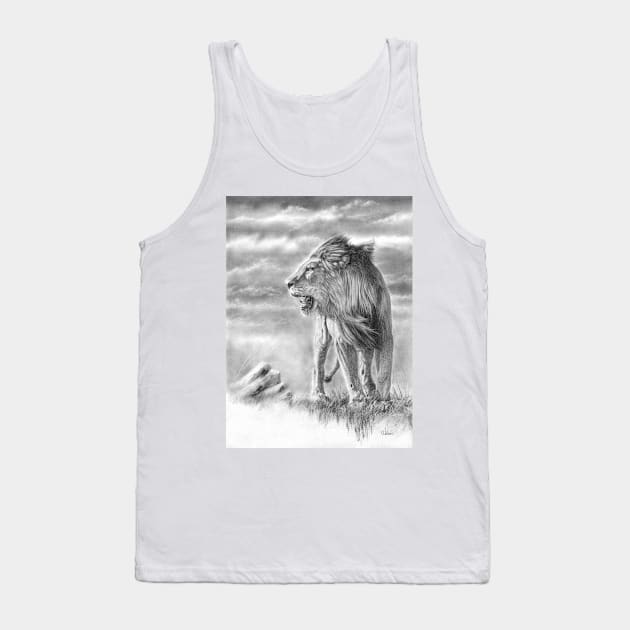 New Horizon - lion pencil drawing Tank Top by Mightyfineart